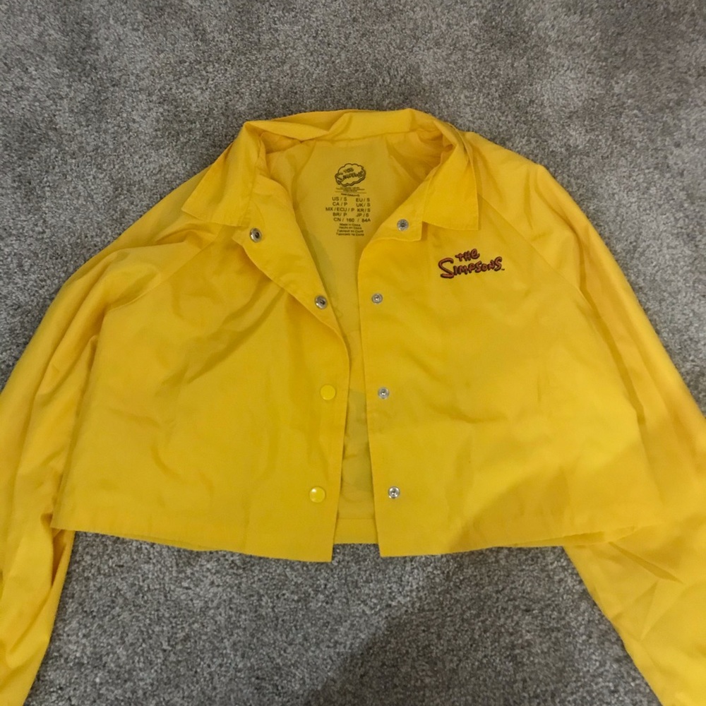 Yellow simsons cropped windbreaker